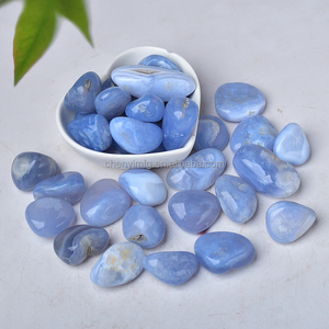 Pietra Levigata di Agata Blu da 20-40mm, Cristallo per Chakra della Gola e Agata <span class=keywords><strong>Viola</strong></span>, Gemma Tascabile Preziosa all'Ingrosso - Product Image 3