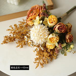 S957 <span class=keywords><strong>automne</strong></span> couleur faux séché Floral brûlé bord rosée Lotus amant herbe artificielle fleur plante <span class=keywords><strong>Bouquet</strong></span> pour mariage décoration <span class=keywords><strong>de</strong></span> la maison - Product Image 3