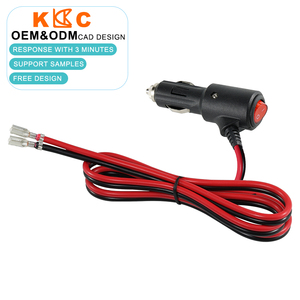 Automotive Cigarette Plug Wiring <b>Harness</b> with Pilot Light and Female Blade Terminals Custom Cable OEM Wholesale Supply - Product Image 1