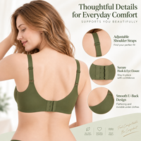 Soutien-gorge sans couture en soie glacée respirant, fermeture dorsale à 2 rangées, coussinets amovibles invisibles, dos en U, sans armatures, vente en gros
