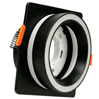 Vente en gros de luminaires encastrés au plafond carrés modernes IP44 GX53 en alliage d'aluminium, support de lampe LED, base de fixation