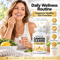 Compléments alimentaires à base de plantes en capsules personnalisées pour la purification de la Candida, avec feuille d'origan pour adultes, soutien OEM ODM pour la santé intestinale et du côlon, 60 gélules