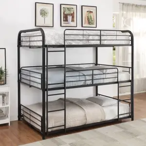 Cama triple de acero metálico, litera triple, litera triple para adultos letto a Castello Triplo per adulti