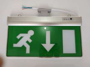 Luz de señal de salida de incendios Led de emergencia de doble cara para techo colgante recargable 2025 - Product Image 2