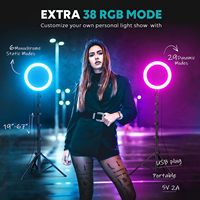 14 pouces 18 pouces 22 pouces 10 pouces 12 pouces rgb led cercle photographie selfie anneau lumineux avec support trépied 1.6m 2.1m