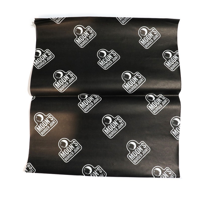 Custom Black Papier Alimentaire Greaseproof Restaurant