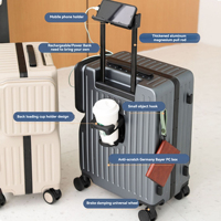 Valise à tirette à ouverture frontale personnalisée en gros Bagage PC léger avec compartiment USB pour ordinateur portable et mot de passe Sac de voyage