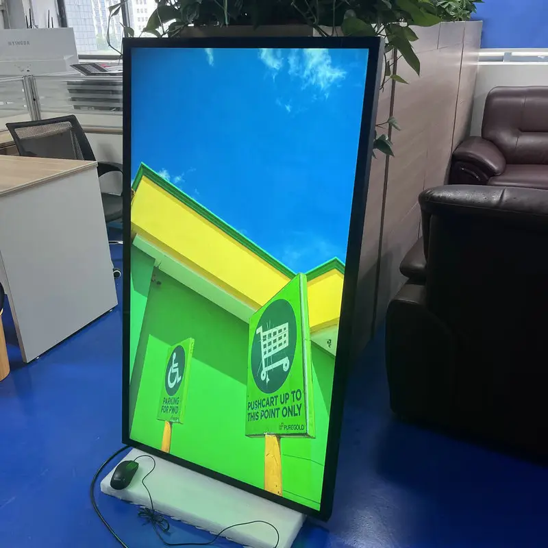 Layar LCD Multi layar 55 inci, Super besar layar LCD industri luar ruangan layar iklan restoran Menu LCD tampilan tanda Digital