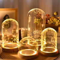 Cloche en verre borosilicate anti-poussière, support de présentation tendance pour figurines, ornement de collection de bureau