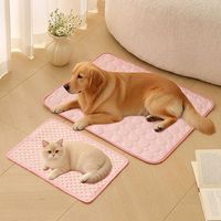 Tapis de couchage pour chien en tissu solide rafraîchissant pour l'été, doux, respirant, antidérapant, durable, pour les grands chiens