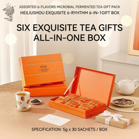 Thé noir Heiliushou Or Fleuri, Thé Noir Eurotium Cristatum Six-en-un, Mélange de Qualité Supérieure, Sachet de Thé Santé 150g Gratuit