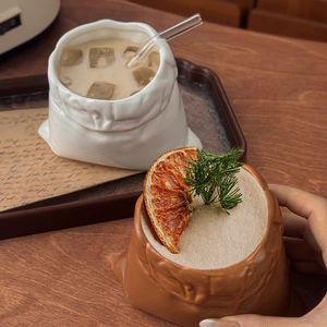 Tazza da Caffè dal Design Creativo a Forma <span class=keywords><strong>di</strong></span> Sacchetto della Fortuna, Tazza in Ceramica Estetica, Regalo Unico per l'Ufficio e i Rituali del Latte Mattutino - Product Image 6