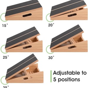 Tabla de estiramiento de madera, pedales de inclinación ajustables, tabla de estiramiento de múltiples niveles para el tendón de Aquiles y la pantorrilla, equipo de fitness personalizado - Product Image 3