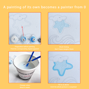 Photos de peinture à l'huile numériques bricolage personnalisées explosives, animation de <span class=keywords><strong>dessin</strong></span> animé de paysage à personnaliser en gros - Product Image 2