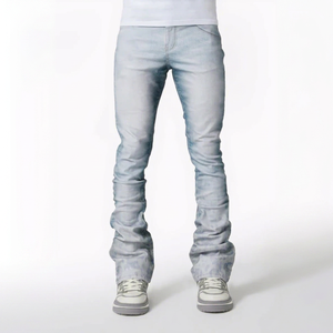<b>Men's</b> Custom <b>Jogger</b> Pants Straight Fit Stonewashed <b>Denim</b> Mid Waist Casual Unisex Breathable Knitted Fabric Summer Applique - Product Image 1