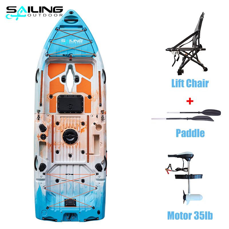 2pcs kayak+1 motor 35lb+1 lift chair+1 paddle- Mixed Color