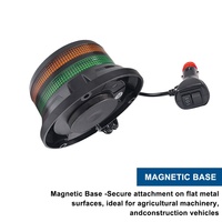 Flash stroboscopique double couche DC12v 24v Ambre Balise d'avertissement avec base magnétique ECE R65 État neuf