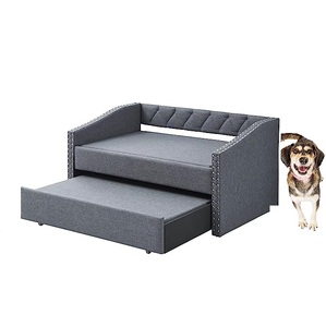 Cama para Perros con Ruedas y 2 Cojines de Espuma Extraíbles, Sofá Elevado para Mascotas - Product Image 1