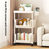 Chariot de rangement mobile multi-niveaux à espaces étroits, avec paniers ouverts, idéal pour les jouets, les livres et les petits objets de chambre à coucher – Vente chaude