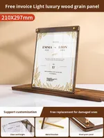 Support de menu personnalisé en acrylique imitation bois A4/A5 pour salons de thé et cafés – Panneau publicitaire de table haut de gamme