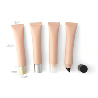 Tube compressible vide rose mat de 20 ml pour crème contour des yeux, emballage cosmétique en plastique de 20 g, maquillage, nettoyage de la peau, tête de massage en céramique