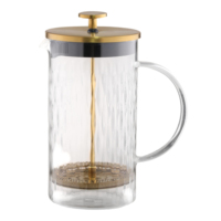 Cafetière et théière manuelle polyvalente en verre borosilicate – Essentiels pour la cantine du personnel et la salle de pause – Presse française unique