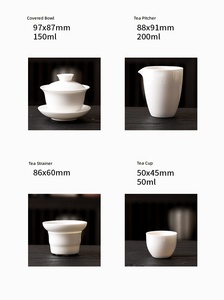 Juego de Té Portátil de Cerámica Blanca BAMBUS, Porcelana de Alta Gama, Moderno y Sencillo, para Oficina, Viajes, Estilo Chino - Product Image 3