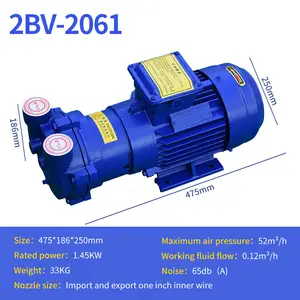 2HP/1.45kw Electric 2BV Series Industrial High Pressure Water Circulation Vacuum Pump Compressor Liquid Ring Vacuum Pump 2BV2061