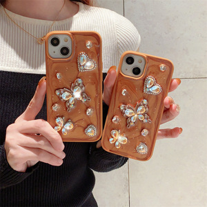 Custodia per telefono 2025 di lusso con farfalle 3D e strass, in <span class=keywords><strong>silicone</strong></span> con glitter, per <span class=keywords><strong>iPhone</strong></span> <span class=keywords><strong>11</strong></span> 12 13 14 15 16 Pro Max - Product Image 3