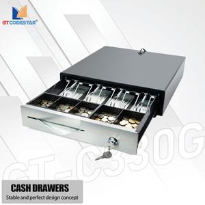 GTCODESTAR-Cajón de caja de metal para caja registradora con cerradura, sistema Pos de 4 billetes, 5 monedas, Mostrador de venta al por menor, caja de acero - Product Image 2