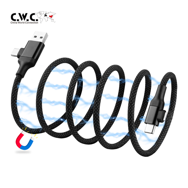 Portable 4 in 1 Usb C to Type C Magnetic Data Cable Storage Type 100W PD Magnetic Fast Charging Cable