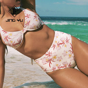 Maillot de bain deux pièces ultra-doux à imprimé hawaïen personnalisé, protection UPF 50+, bikini côtelé de haute qualité et écologique 2026 - Product Image 4