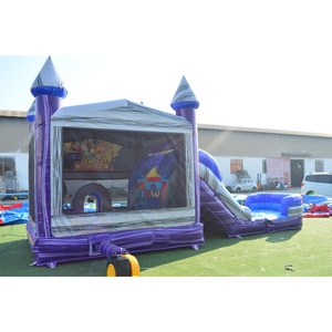 Castillo Inflable Comercial con Tobogán Acuático y Piscina, con Pancarta Extraíble para Alquiler - Product Image 2