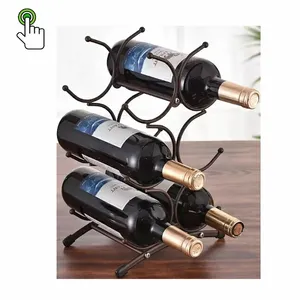 Estante para vino, soporte para vino de mesa para 6 botellas, soporte para vino moderno independiente duradero y resistente