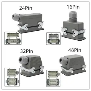 Konektor tugas berat Modular industri sekrup sisipan HA-004 M/F