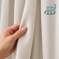 Rideau à œillets HB 140x300cm Largeur x Hauteur Décoration de fenêtre Salon Moderne Beige clair 100% Polyester