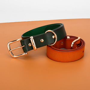Manufacturer Wholesale Classic Top Layer Cow <b>Leather</b> Quick Release <b>Dog</b> <b>Collar</b> with Ribbons for Small Medium and Large <b>Dogs</b> - Product Image 2