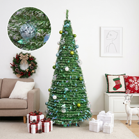 Sapin de Noël vert et blanc en PET conforme RoHS, 240 cm, sapin de Noël complet pour restaurant