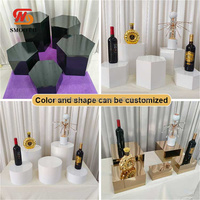 Décor de table de mariage lisse, socle blanc pour gâteau, présentoir de nourriture, buffet de desserts, socle de présentation, ensemble de piédestal pour fête d'anniversaire
