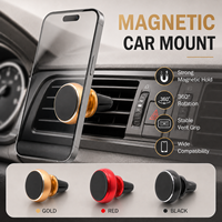 Support de téléphone de voiture à ventouse magnétique en alliage d'aluminium conique, rotatif à 360° avec articulation sphérique, réglable en hauteur, robuste