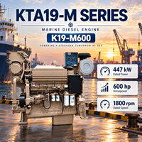 Mesin Diesel Kelautan CCEC K19-M600 447kW 600HP 1800RPM 19L 6 Silinder Turbocharged Aftercooled untuk Kapal Nelayan, Kapal Tunda, dan Kapal Kargo