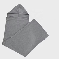 Couverture à capuche lavable en machine en coton/polyester/spandex gris chiné foncé, sac de couchage pour la maison, le lit et l'extérieur