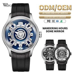 นาฬิกาข้อมือแบบกำหนดเองพร้อมโลโก้ OEM แบรนด์ส่วนตัว กระจกโค้ง สายยาง นาฬิกาอัตโนมัติ Wander-Hour ผู้ผลิตระดับพรีเมียม รุ่น SM1001 - Product Image 1