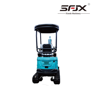 Miniexcavadora SFJX de 1500 kg, azul, hidráulica, montada sobre orugas, con cabina y cucharón con capacidad de 0.025 m³ - Product Image 5