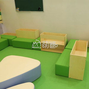 Moetry Baby Nursery Biblioteca Muebles Banco de lectura suave con almacenamiento Guardería Estantería para niños - Product Image 5
