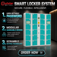 Casiers intelligents commerciaux, système de casiers à colis automatisés pour centre commercial extérieur, combinaison intelligente de bagages