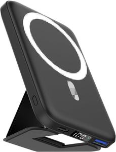 Cargador Portátil Magnético Delgado de 10000 mAh, Resistente al Agua, Tipo-C, Carga Rápida Inalámbrica, Soporte Plegable, 15 W, Externo, Novedad 2023 - Product Image 1