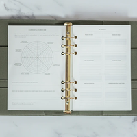 Reliure à anneaux en cuir PU vert personnalisée, reliure en cuir pour voyageurs, reliure dorée à 6 anneaux, planificateur A5, carnet de notes, couverture avec bouton