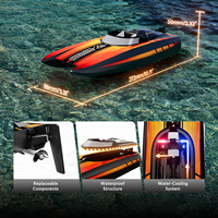 Usine 25KM Étanche Anti Collision Renversement Haute RC Navigation Lumières Télécommande Vitesse Bateau (795-5 ROUGE)