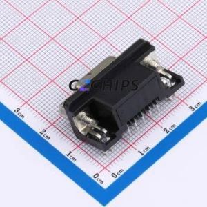 D-SUB-DR-9PCM-BB D-Sub/VGA Connector Bent Lead Through Hole Connector Female 9P Right Angle Insert 2 - Product Image 2